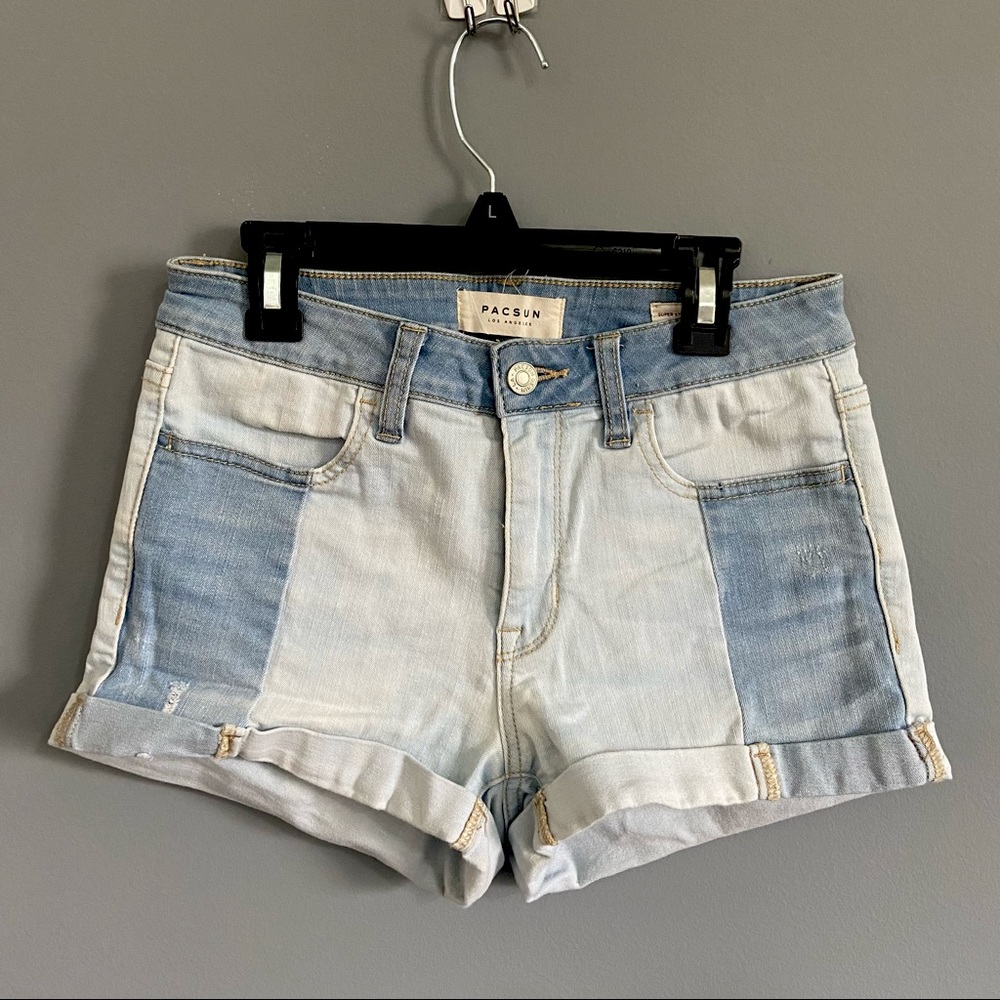 PacSun Two Toned Shortie Jean Shorts